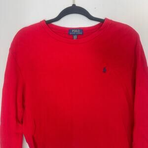 Polo Ralph Lauren Boys Size XL Waffle Knit Textured Pullover Long Sleeve Shirt